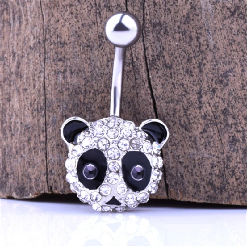 Кольцо из хирургической стали для пирсинга пупка с кристаллами|navel piercing jewelry|piercing