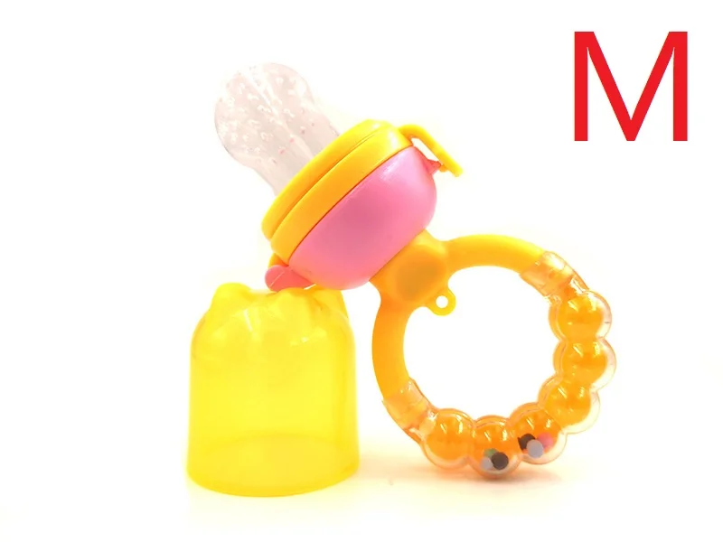 Yellow-M Соска-пустышка для маленьких детей, силиконовая соска-пустышка, соска-пустышка для фруктов, пустышка для младенцев, Силиконовая пустышка для малышей - Цвет: Yellow-M