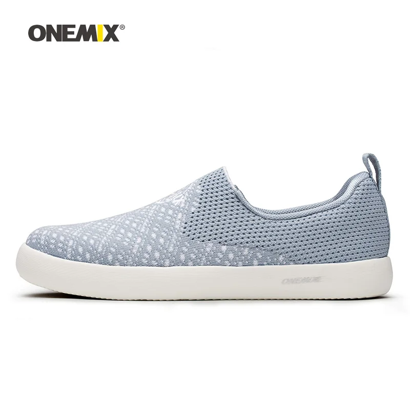 Onemix/Мужская обувь для скейтбординга; женская обувь без шнуровки; черные вязаные дизайнерские классические кроссовки для скейтборда; уличные кроссовки для бега и ходьбы