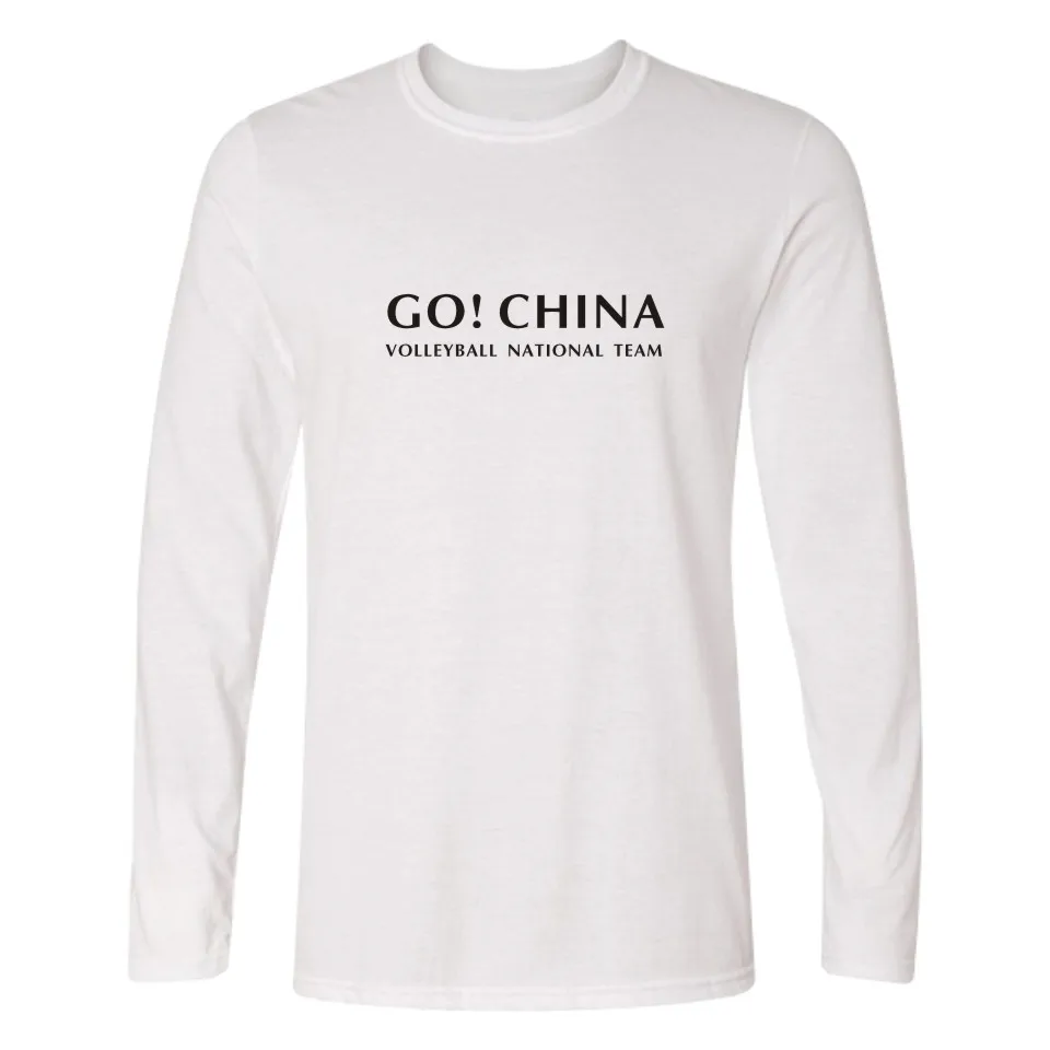 Go China Футболка с принтом славная сборная одежда футболки длинными рукавами для