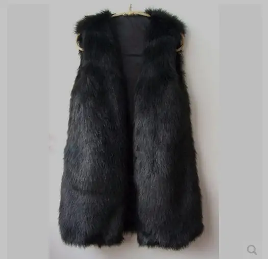 Новый женский длинный жилет из искусственного меха черный женская меховая