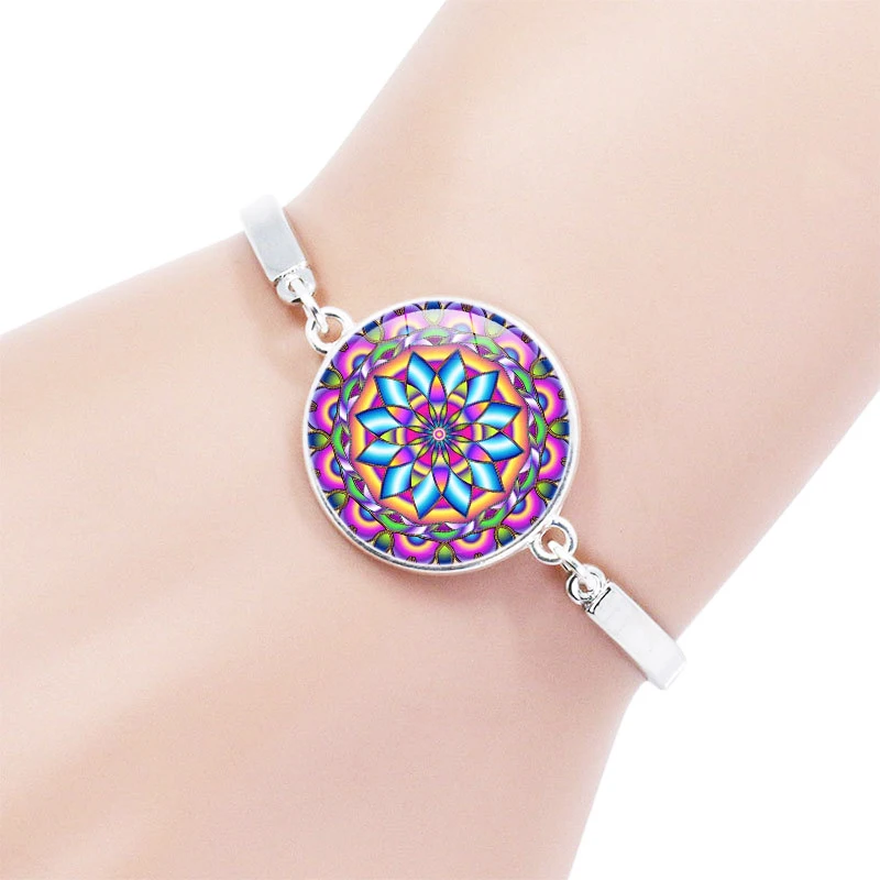 Adjustable Women Glass Graceful Girls Bracelet Datura stramonium Korean 1PC Flower 12 Colors 2018 New Arrival Yoga Buddhism | Украшения и