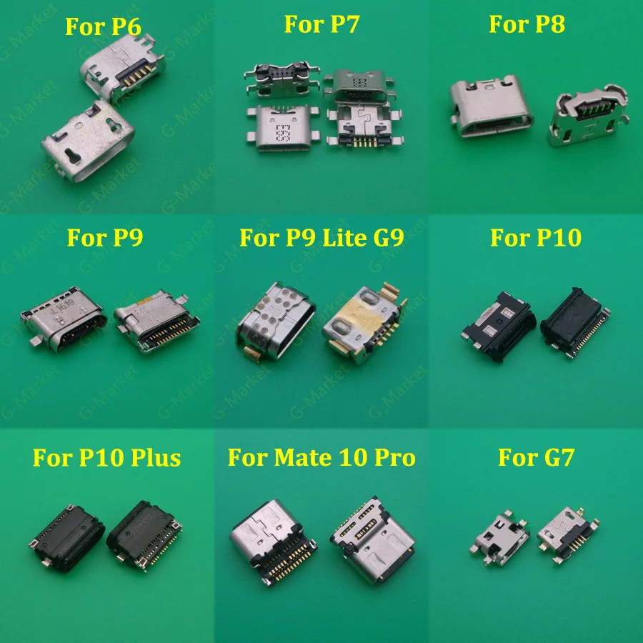 2 шт. usb разъем для зарядки Huawei P8 P9 G9 Lite P6 P7 P10 Plus G7 Nova 2S 3 3E Honor 10 V10|Соединители| |