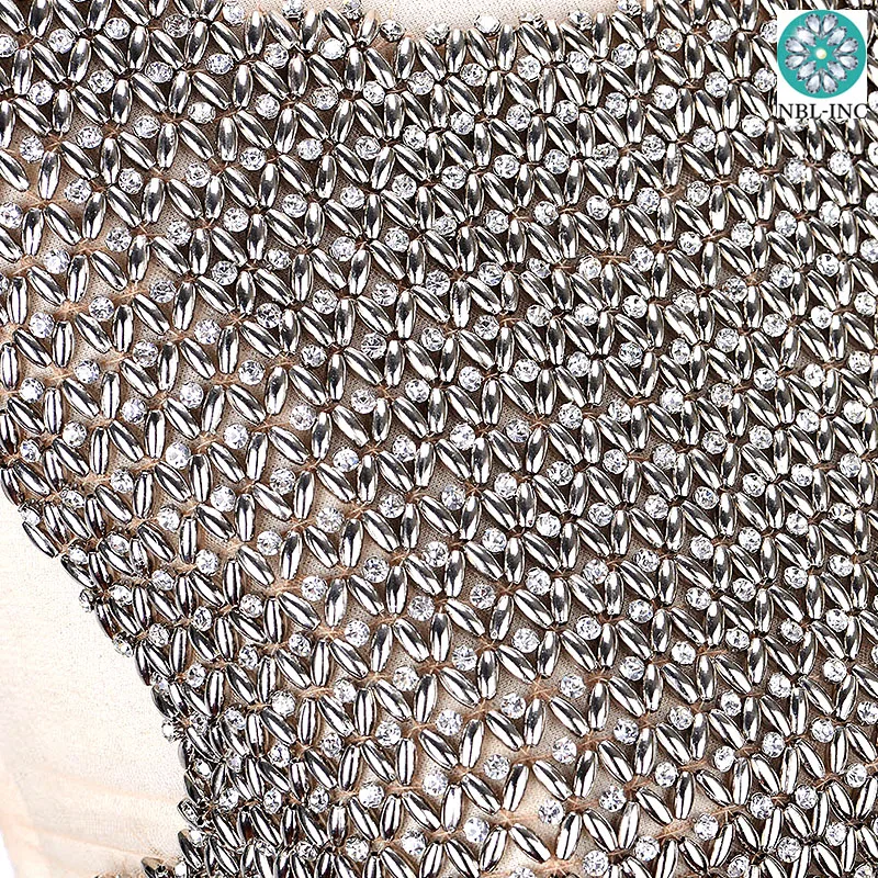 (5 комплектов) ручная вышивка бисером никелевая аппликация лифа сшита на платья