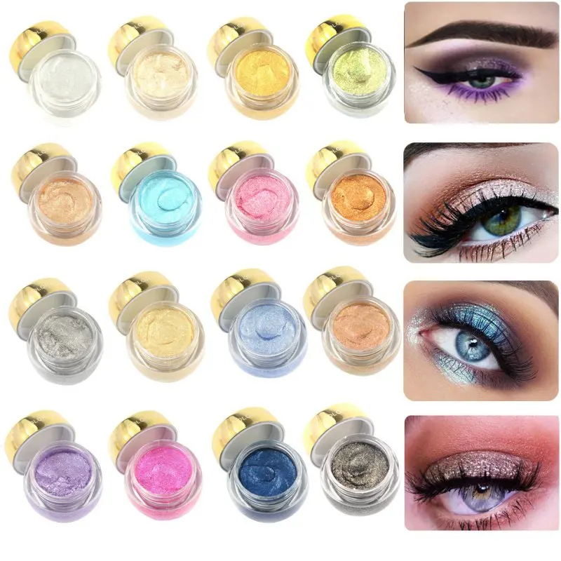 16 цветов Профессиональные Makup одиночные блестящие тени для век мерцающие