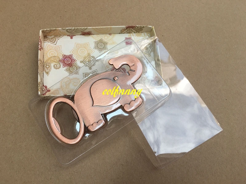 100 шт./лот быстрая доставка открывалка для бутылок Слон удачи свадебные сувениры