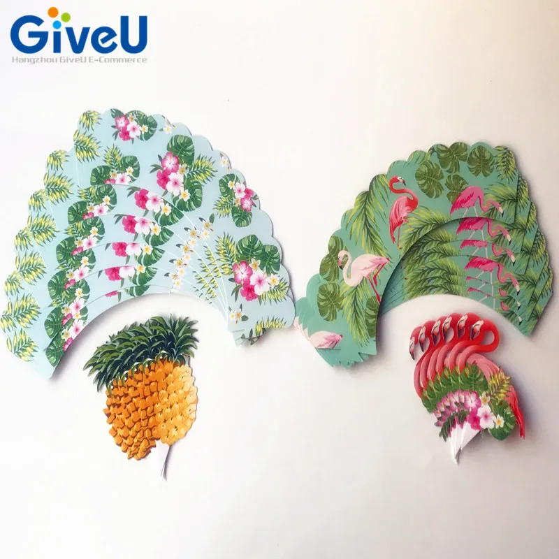 GiveU 24 шт. украшение Фламинго для тортов ананас обертки Дети сувениры День