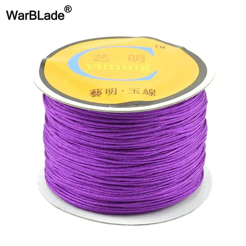 Dark purple 100 м хлопковый шнур 0,8 мм 1 мм 1,5 мм нейлоновый шнур китайский узел шнур макраме струнные поделки из бисера плетеные браслеты, ювелирные изделия для изготовления - Цвет: Dark purple