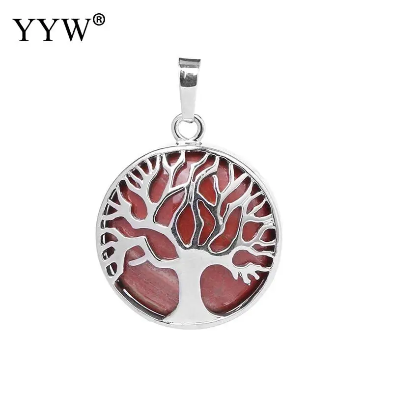 14 цветов Дерево жизни кулон ожерелье натуральный камень Шарм ювелирные изделия