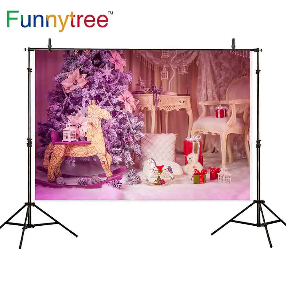 Фон Funnytree для фотосъемки с изображением рождественской елки в подарочной коробке