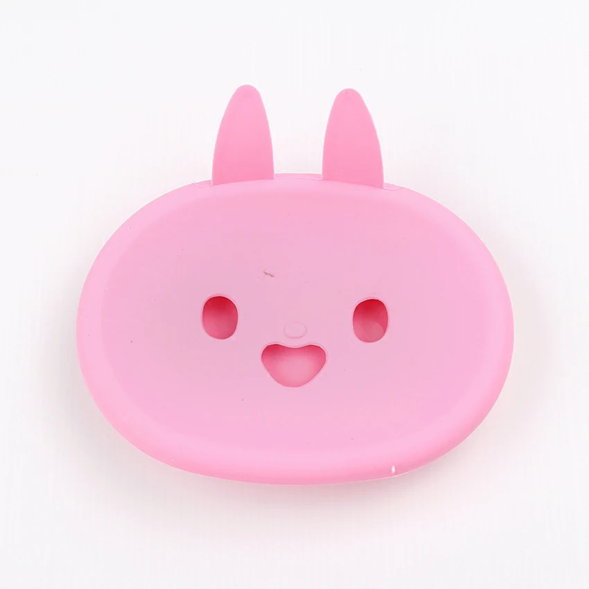 Милый кролик Форма мыльница коробка с двойным дренаж для мыла держатель лотка