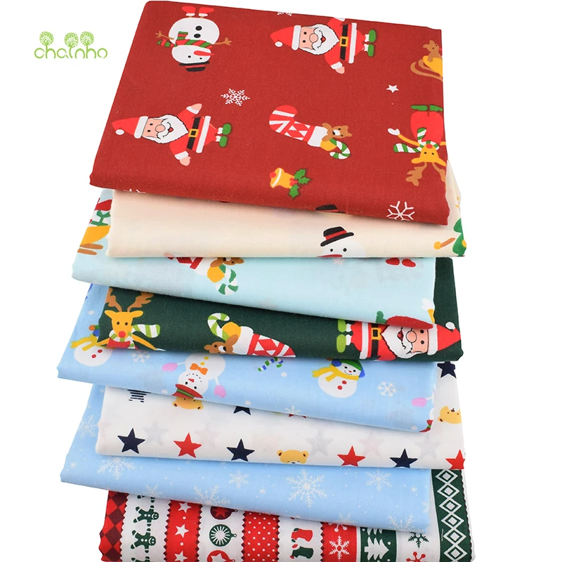 Chainho, серия Merry Christmas, саржевая хлопковая ткань с принтом, для самостоятельного шитья и шитья детской простыни, подушки, материал