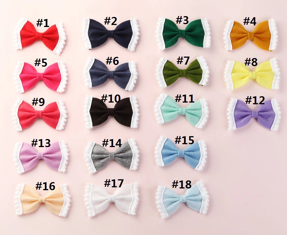 

36pc/lot Nonwovens Fabric Hair Bow with Clips,Felt Bow Hairpins Kids Children Girls Headwear Hair Accessories