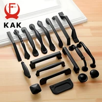 kak 10pcs american style black cabinet handles solid aluminum alloy kitchen cupboard pull drawer knobs furniture handle hardware