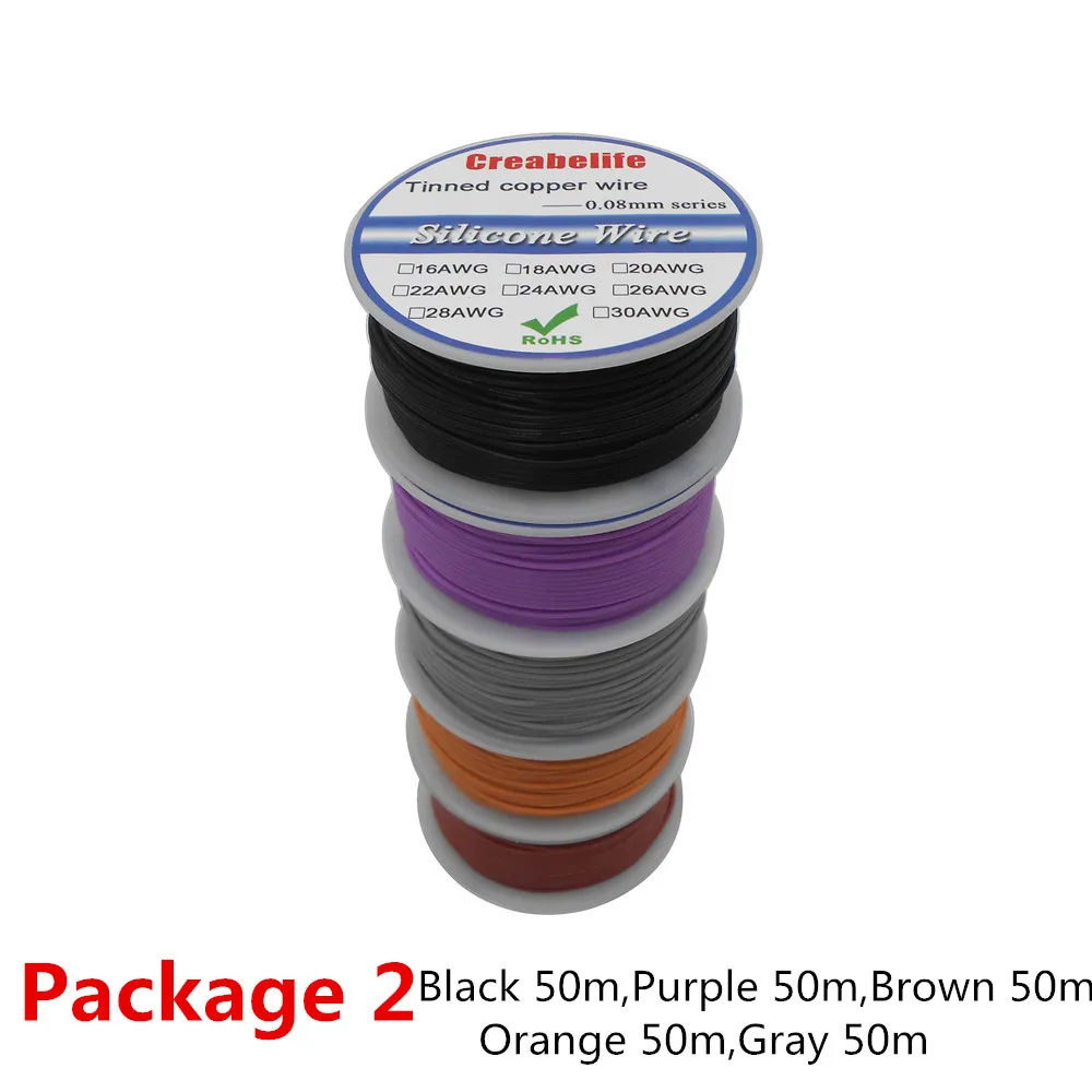 250 м 28 AWG гибкий силиконовый провод RC линейный кабель 5 цветов с катупосылка