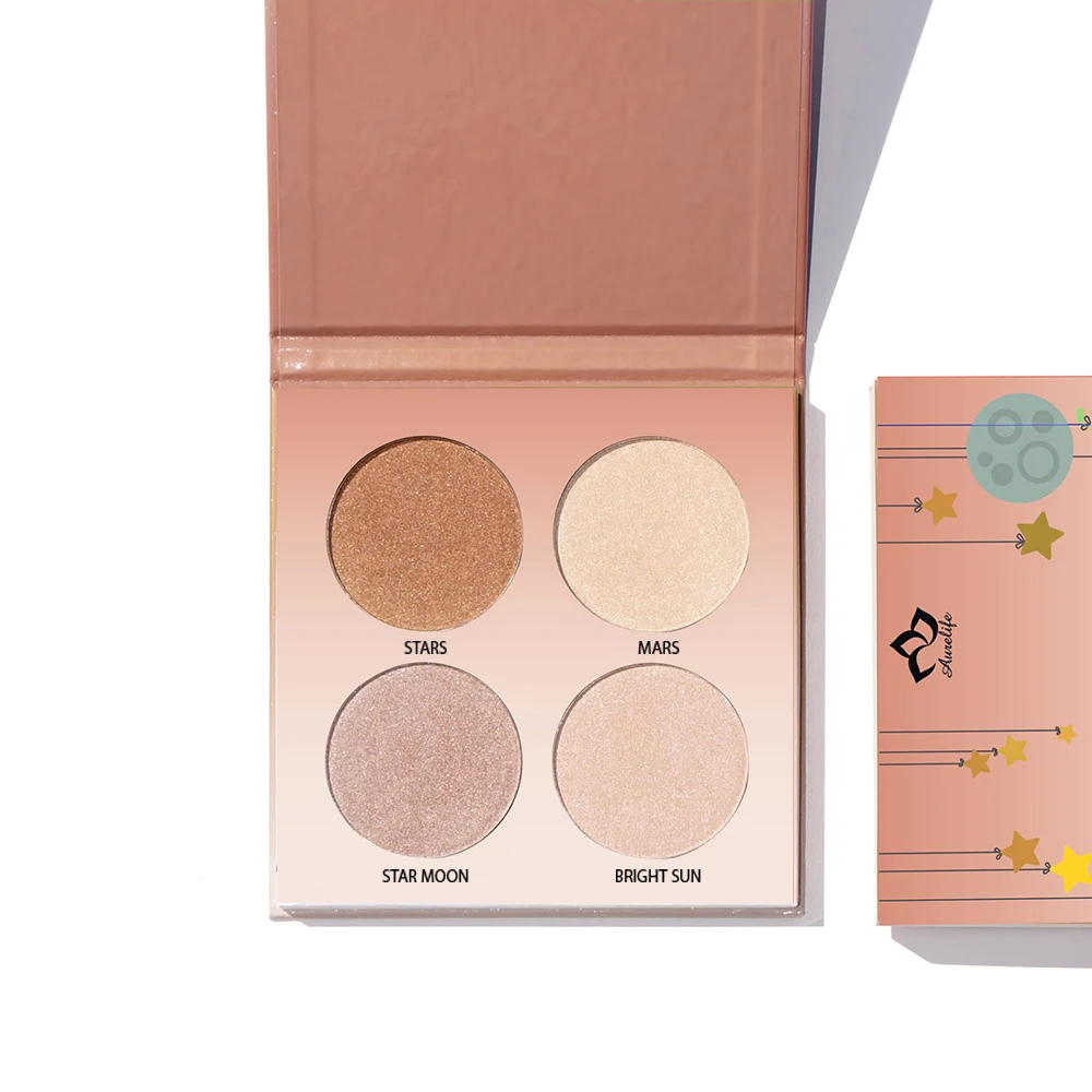Aurelife 4 цвета Shimmer Glow Contour Kit Осветляющий Макияж Косметика телесный порошок Прямая поставка