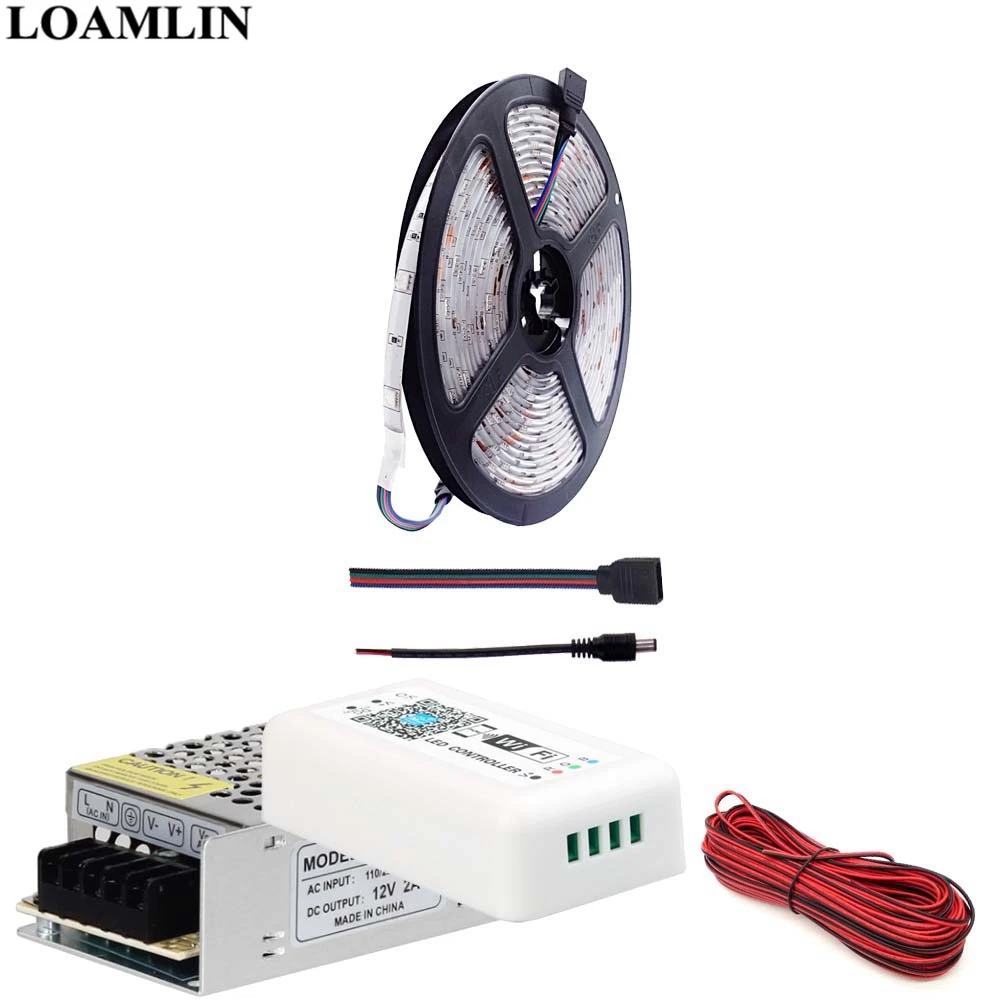 Светодиодная лента RGB 5050 30 светодиодов/м гибкий светильник Wi Fi контроллер