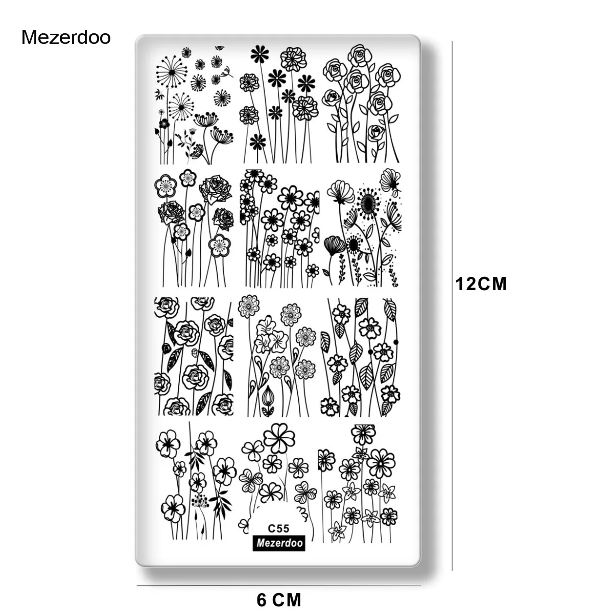 Набор шаблонов для ногтей красивый цветочный дизайн лак штамповочные пластины