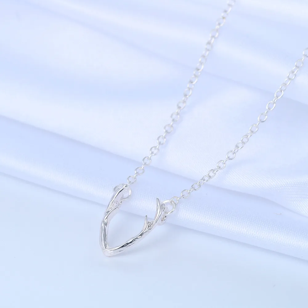 Kinitial модные очаровательные ожерелья оленьи рога кулон из животных ожерелье