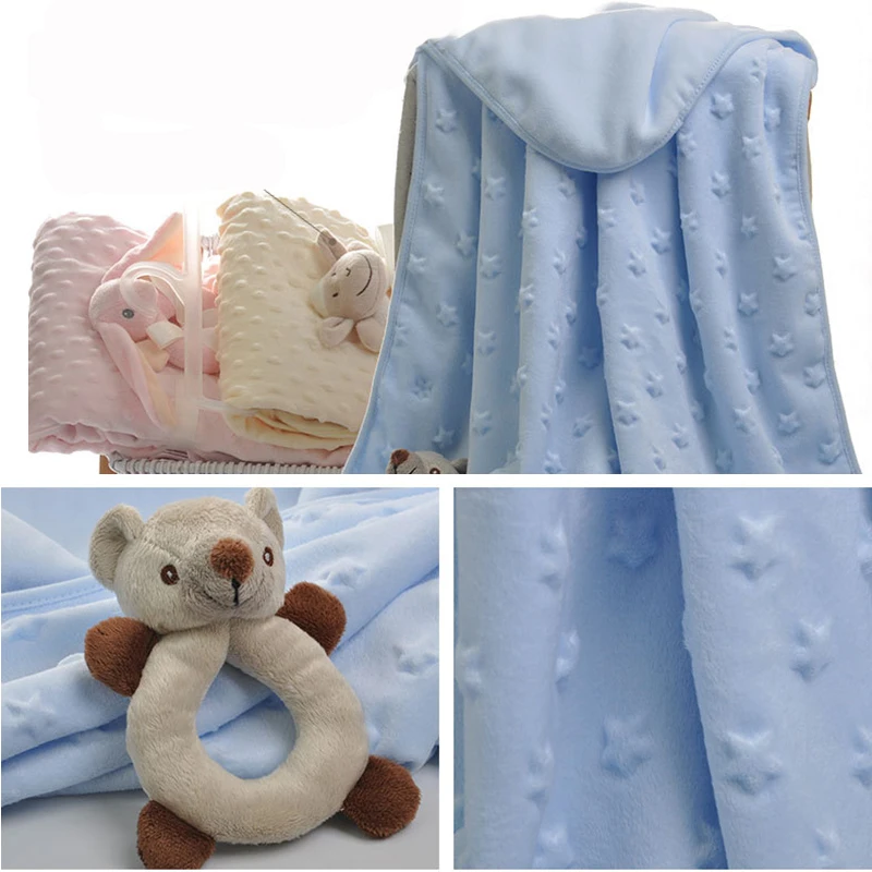 Супер мягкое Флисовое одеяло для новорожденных Комплект постельного белья с