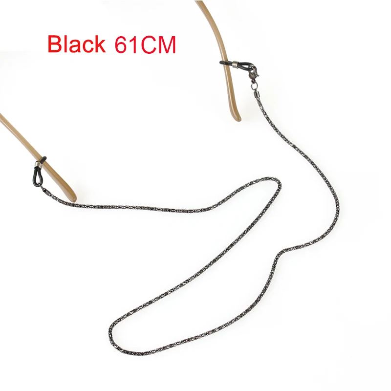 61cm black 1 шт. модная цепочка для очков для чтения ретро бусы очки шнур с кисточками шейный ремешок цепочка для глаз - Цвет: 61cm black