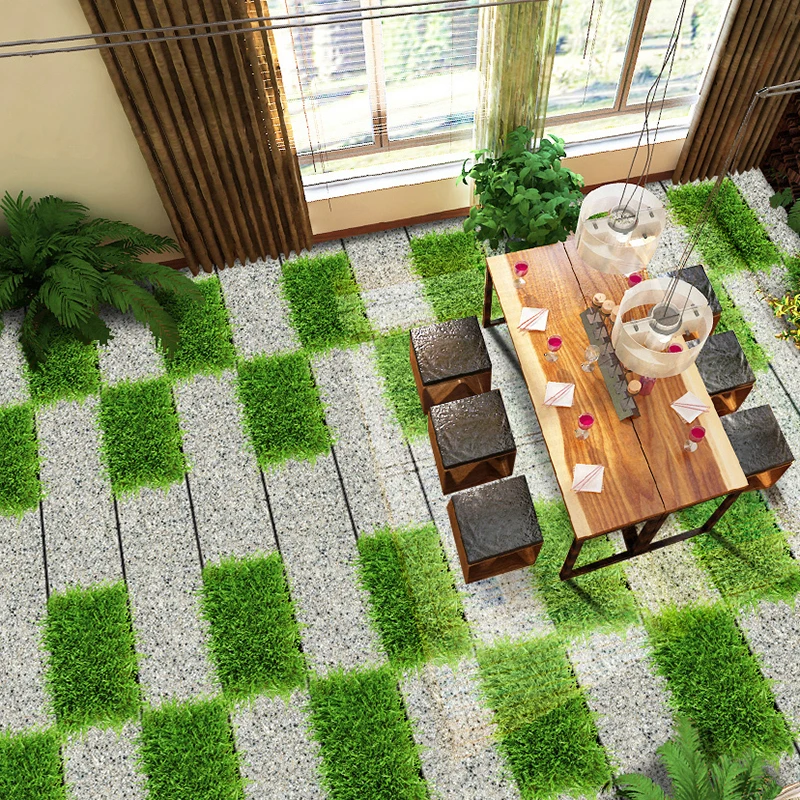 Камни Луг маленькая дорога 3D балкон пол росписи на заказ гостиная ресторан