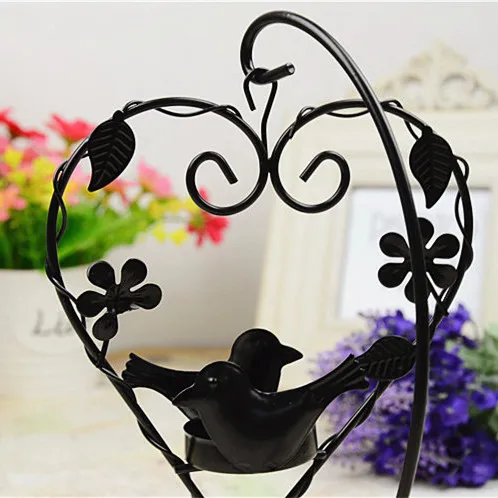 Подсвечники в форме сердца винтажный держатель для свечей фонарик птичья клетка