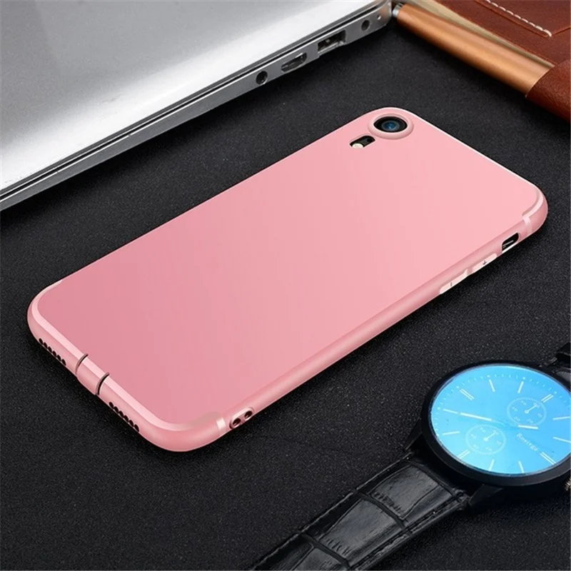 Розовый Тонкий мягкий матовый Силиконовый из ТПУ чехол для Iphone 11 Pro Xs Max X Xr 6 6s 7 8 Plus защитный чехол с заглушкой от пыли - Цвет: Розовый