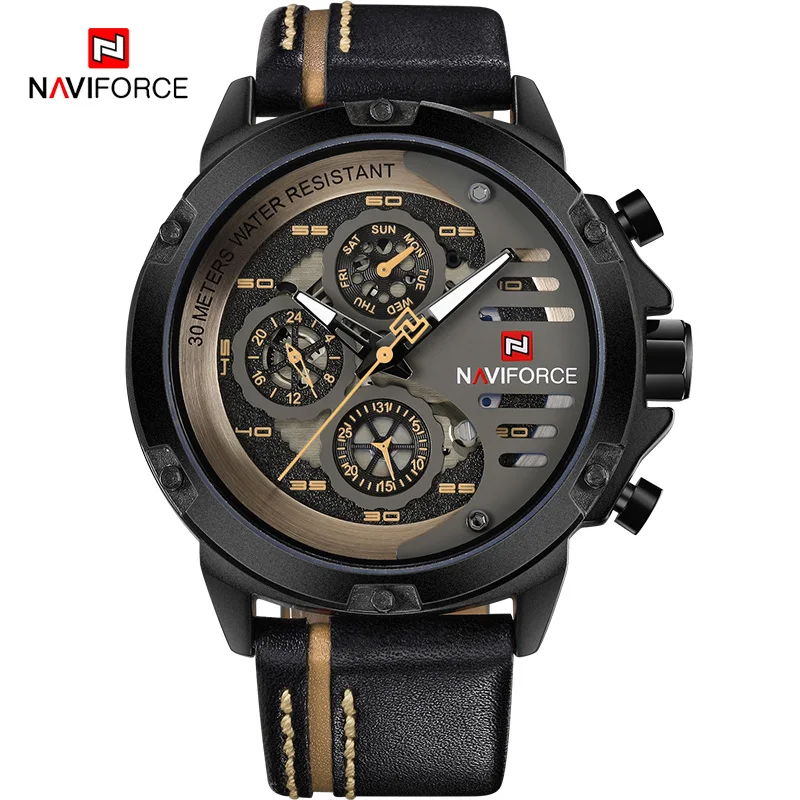 BYBN Новинка NAVIFORCE мужские креативные спортивные военные часы мужские деловые часы наручные часы Мужские Роскошные повседневные часы Relogio Masculino - Цвет: BYBN