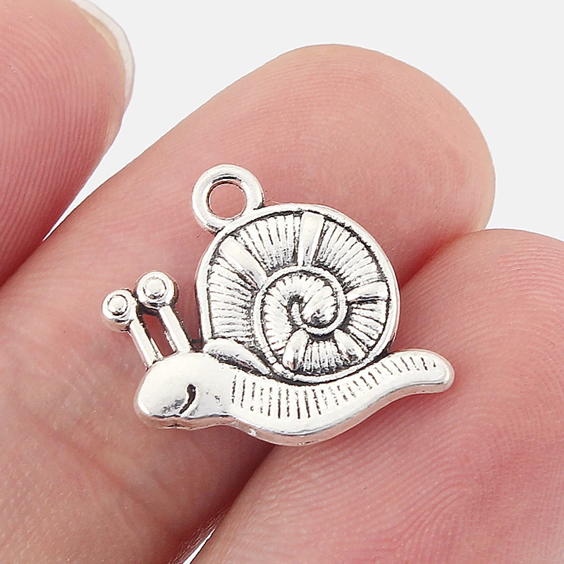 20 шт античное серебро сад Улитка Подвески ручной работы Рукоделие Создание