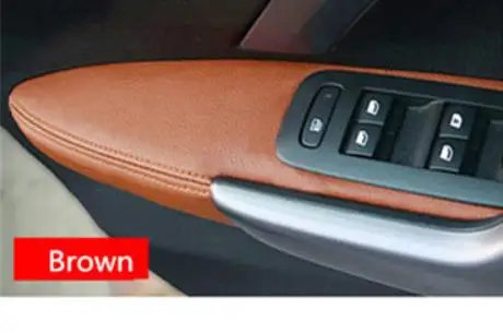 Для peugeot 2008 микрофибра кожа двери автомобиля панель подлокотника Защитная крышка с креплением фитинги - Название цвета: Коричневый