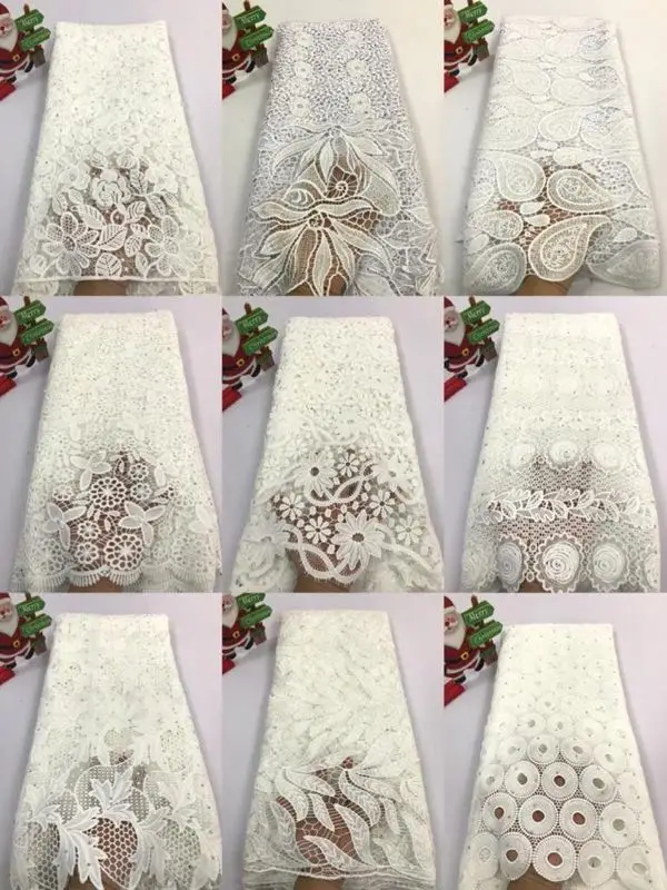 Белый шнур 5 ярдов/партия кружевной ткань высокого качества белый для шитья