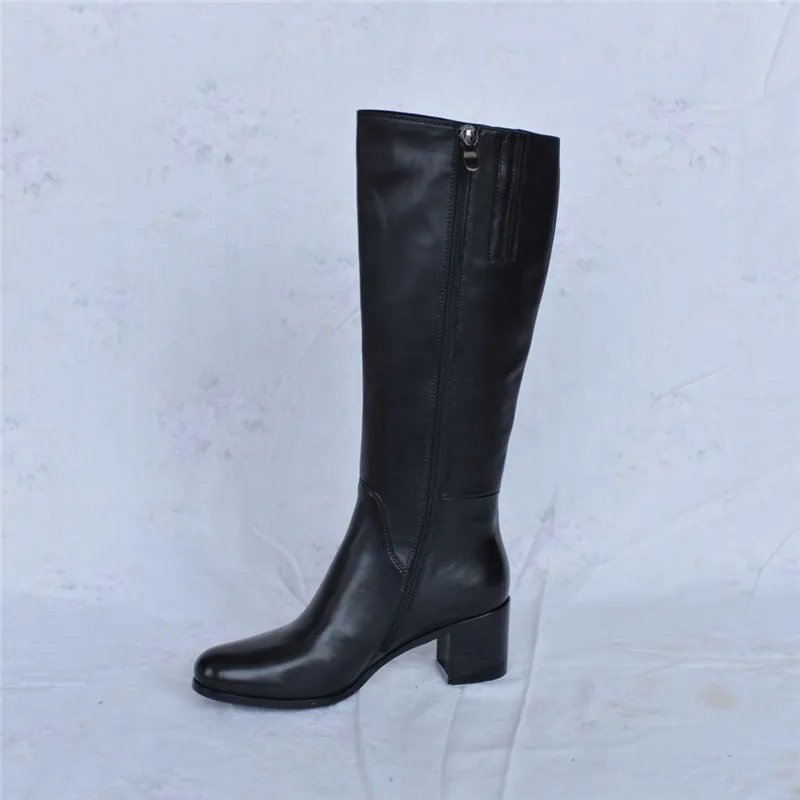 Осенняя женская обувь из натуральной кожи; bottines femmes; женская теплая обувь с подкладкой; женские зимние сапоги для верховой езды на толстом каблуке; Pritivimin; FN44