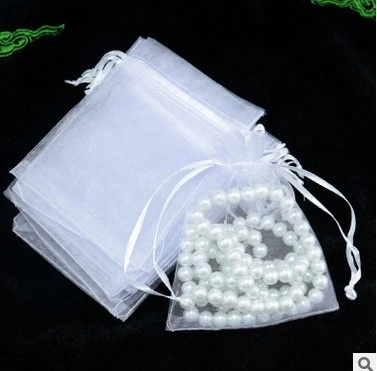 Epackfree 100 шт 9*7 9*12 10*13 10*15 Organza органза ювелирные сумки Embalagem Para Presente Рождественские Свадебные подарочные сумки - Цвет: white