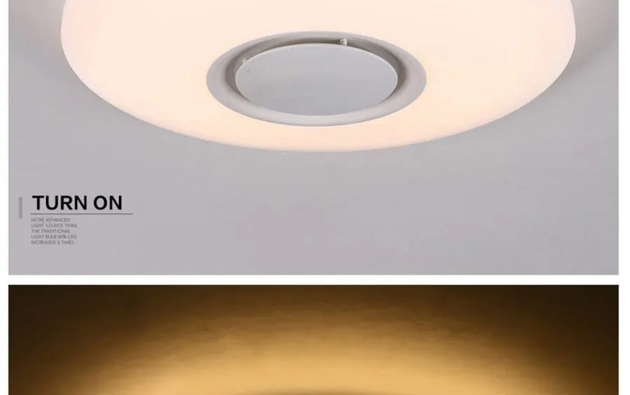 Lustres De Sala управление Rgb затемнения 36 Вт светодиодный потолочный светильник с Bluetooth и музыкой 90-260 в современная лампа для-20 квадратных метров