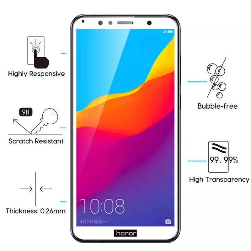 Закаленное стекло для Huawei Y5 Y6 Y7 Prime 2018 Защитное Y 5 6 7 5y 6y 7y Y52018 Y62018 Y72018 защита