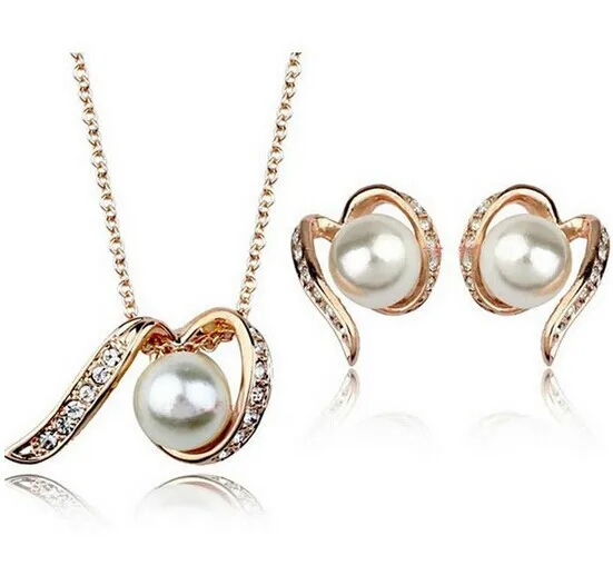 JS S130 Ювелирные изделия из жемчуга Комплект Высокое качество золото Цепочки и