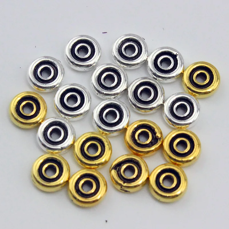 Круглые металлические круглые бусины Rondelle для самостоятельного изготовления