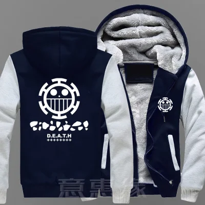 31 Новые зимние куртки и пальто одна деталь Толстовка аниме Trafalgar D водное право с капюшоном Толстая молния мужские толстовки - Цвет: 31