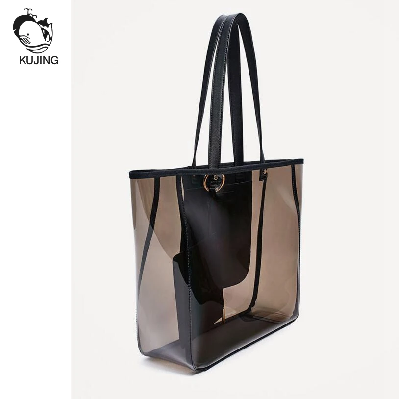 KUJING брендовая модная сумочка прозрачная Женская Ручная сумка для покупок