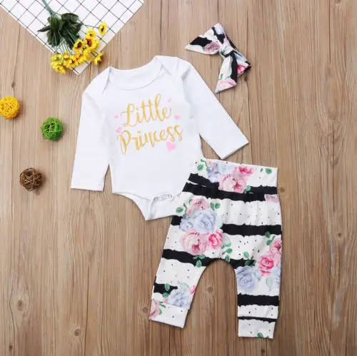 Топы принцессы с длинными рукавами для новорожденных девочек комбинезон