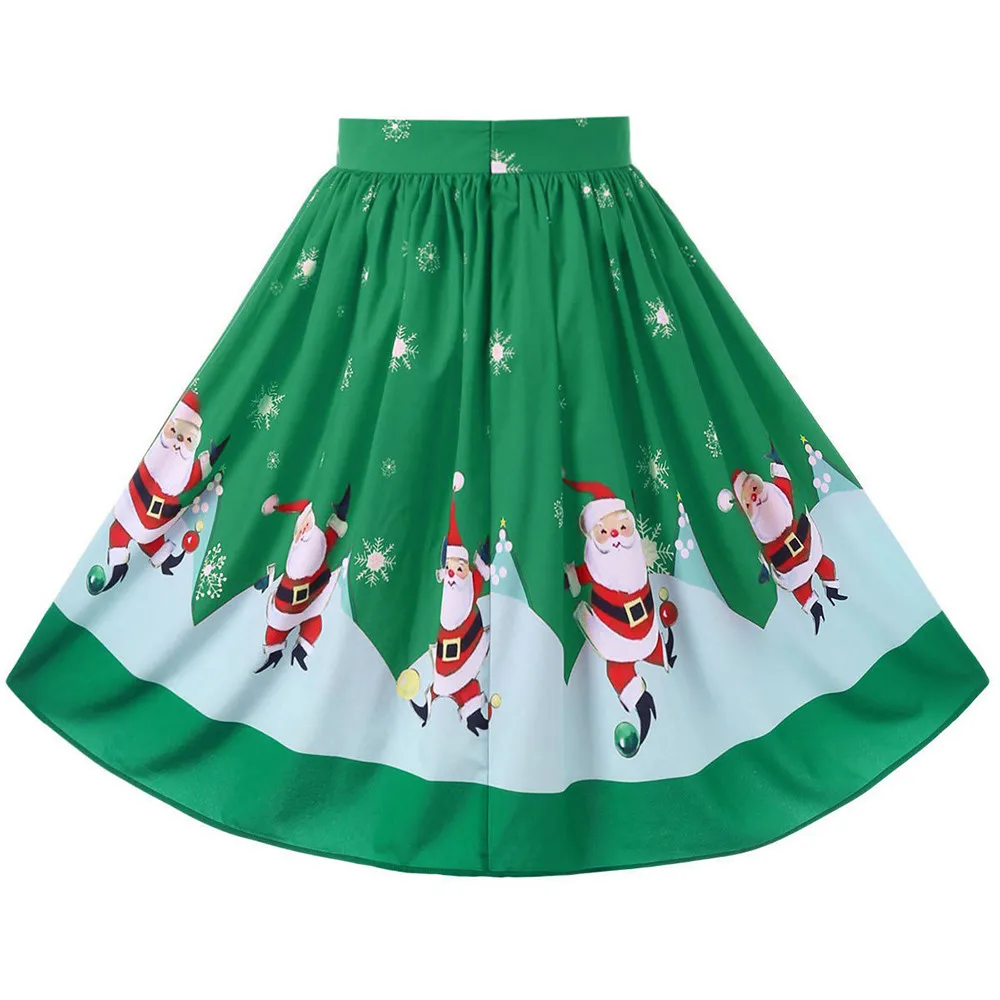 2018 модные женские юбки женская сексуальная Рождественская юбка с принтом