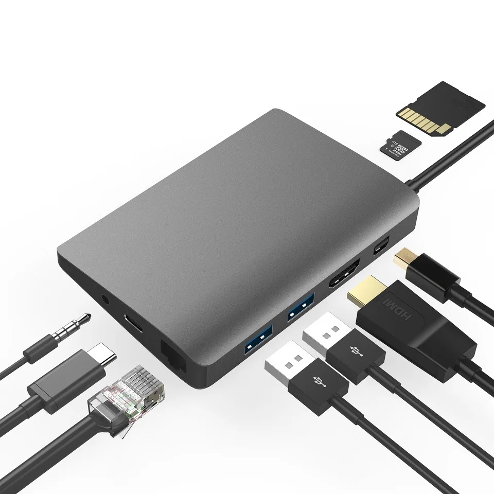 USB C Type док-станция для ноутбука Macbook к HDMI Mini DP 4K RJ45 Ethernet 3 0 аудио 5 мм зарядная |