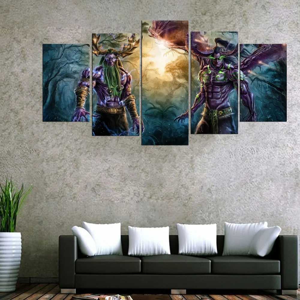 5 шт. игра Warcraft Illidan Stormrage DOTA 2 постер декоративная роспись Настенная Декор холст