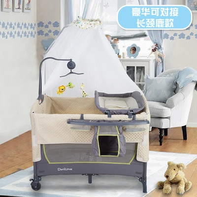 L Складная игровая кровать портативная BB многофункциональная детская колыбель сплайсинговая кровать - Цвет: L