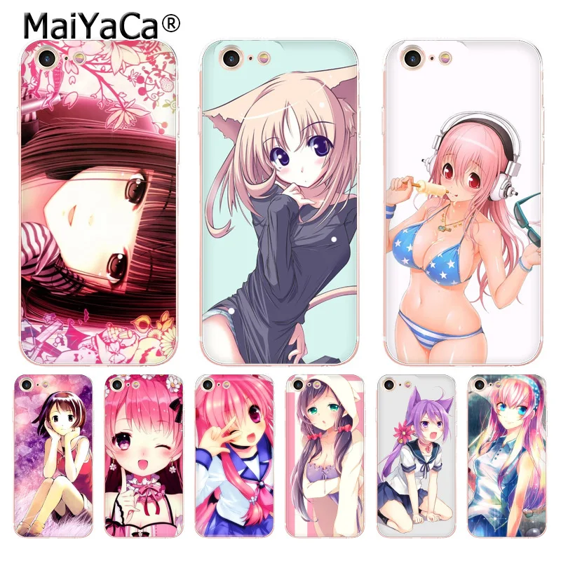 MaiYaCa аниме kawaii Девушка роскошный крутой прозрачный мягкий чехол для телефона iPhone