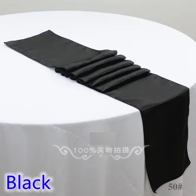 Черный цвет свадебная настольная дорожка украшение атласная для современных