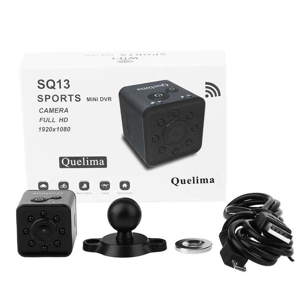 Горячее предложение! Автомобильный видеорегистратор Quelima SQ13 Mini HD 1080 P, Wi-Fi, циклическая запись, камера ночного видения