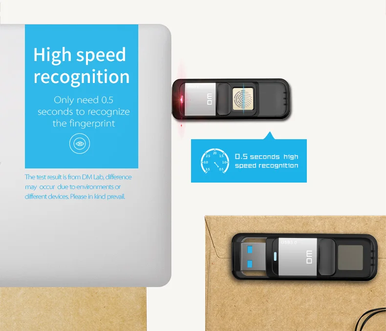DM PD061 USB3.0 32GB 64GB U дисковое устройство для хранения USB флеш-накопитель с функцией шифрования отпечатков пальцев Золотой/Серебряный C