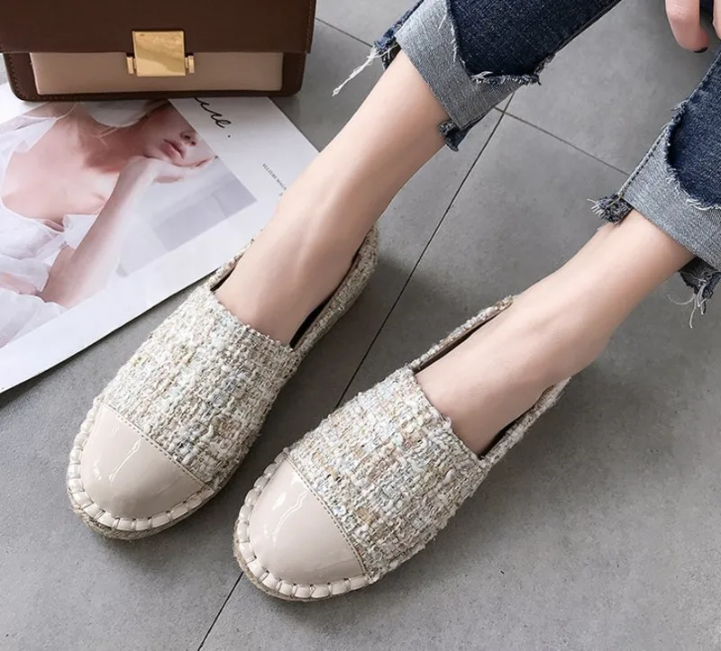 2019 г. Осенние эспадрильи лоферы женская обувь черные женские туфли на плоской